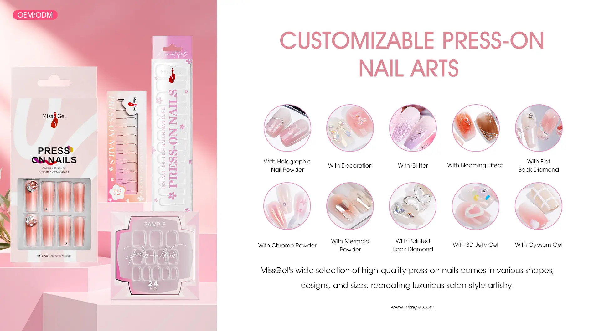 Custom-made wholesale press on nail vendors for your store - customizable press-on nail art -01